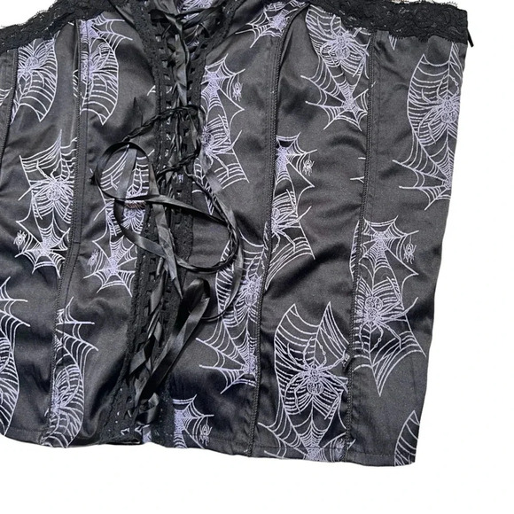 Y2K Tripp Plus Size Spiderweb Corset Top - Picture 5 of 9